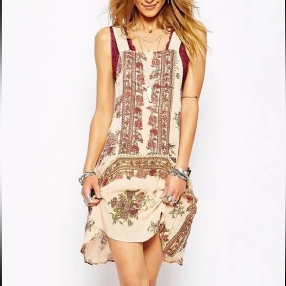 Free People Paradise Song Floral Tunic Dress in Antique Combo Size XS - Picture 2 of 5